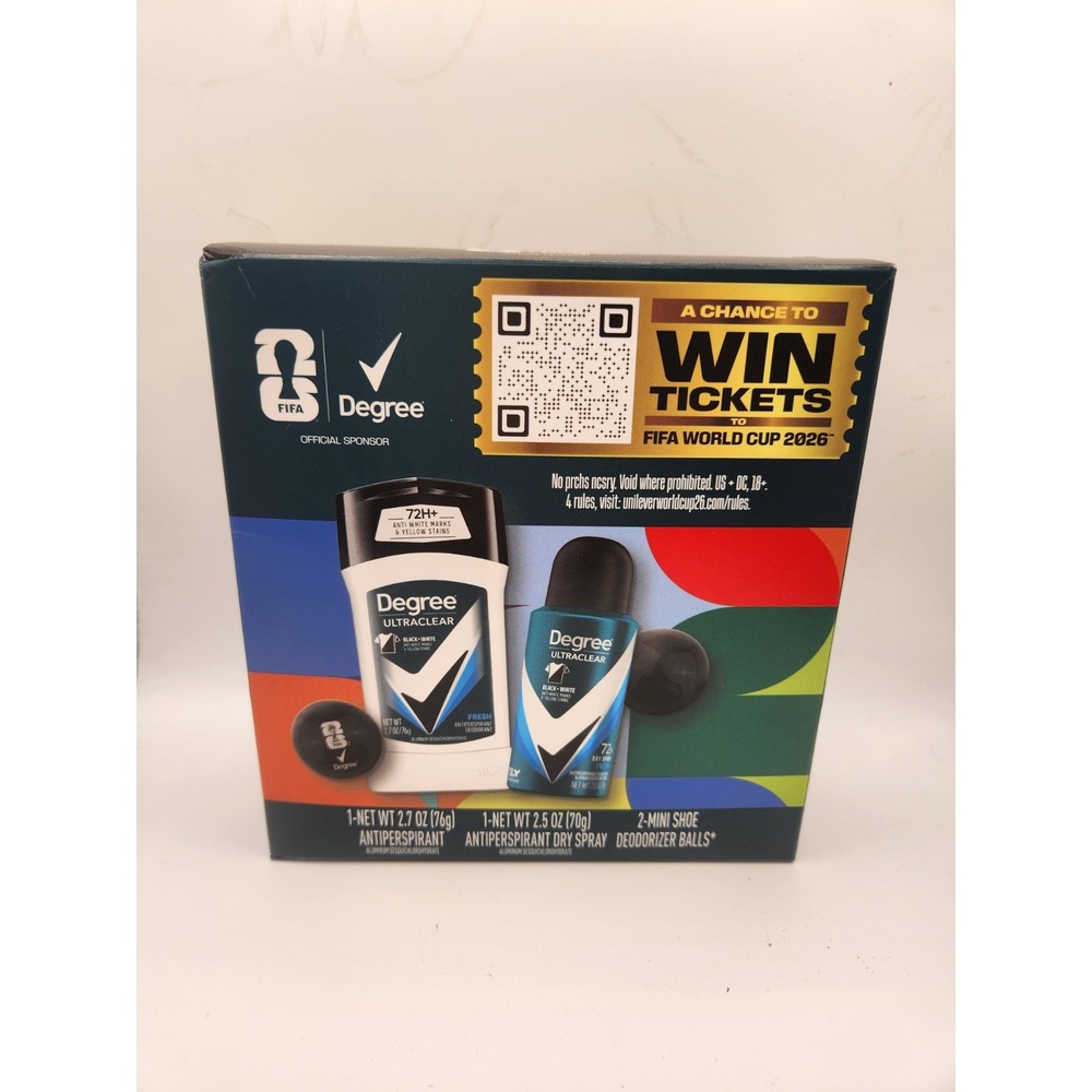 Degree Men UltraClear FIFA Gift Set Antiperspirant Deodorant Stick & Dry Spray +